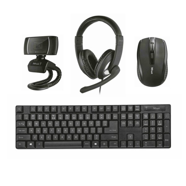 Trust PC QOBY Essentials Bundle Wireless+Wired USB - Black